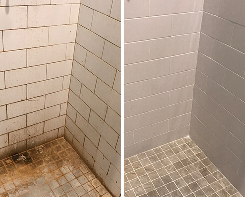 Shower Before and After a Tile Cleaning in South Daytona, FL