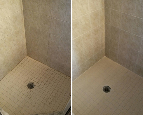 Tile Shower Before and After Our Caulking Services in South Daytona