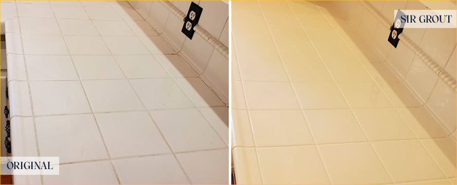 Countertop Before and After Our Professional Hard Surface Restoration Services in Deland, FL