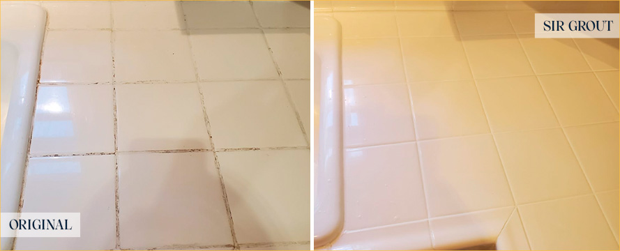 Countertop Before and After Our Expert Hard Surface Restoration Services in Deland, FL
