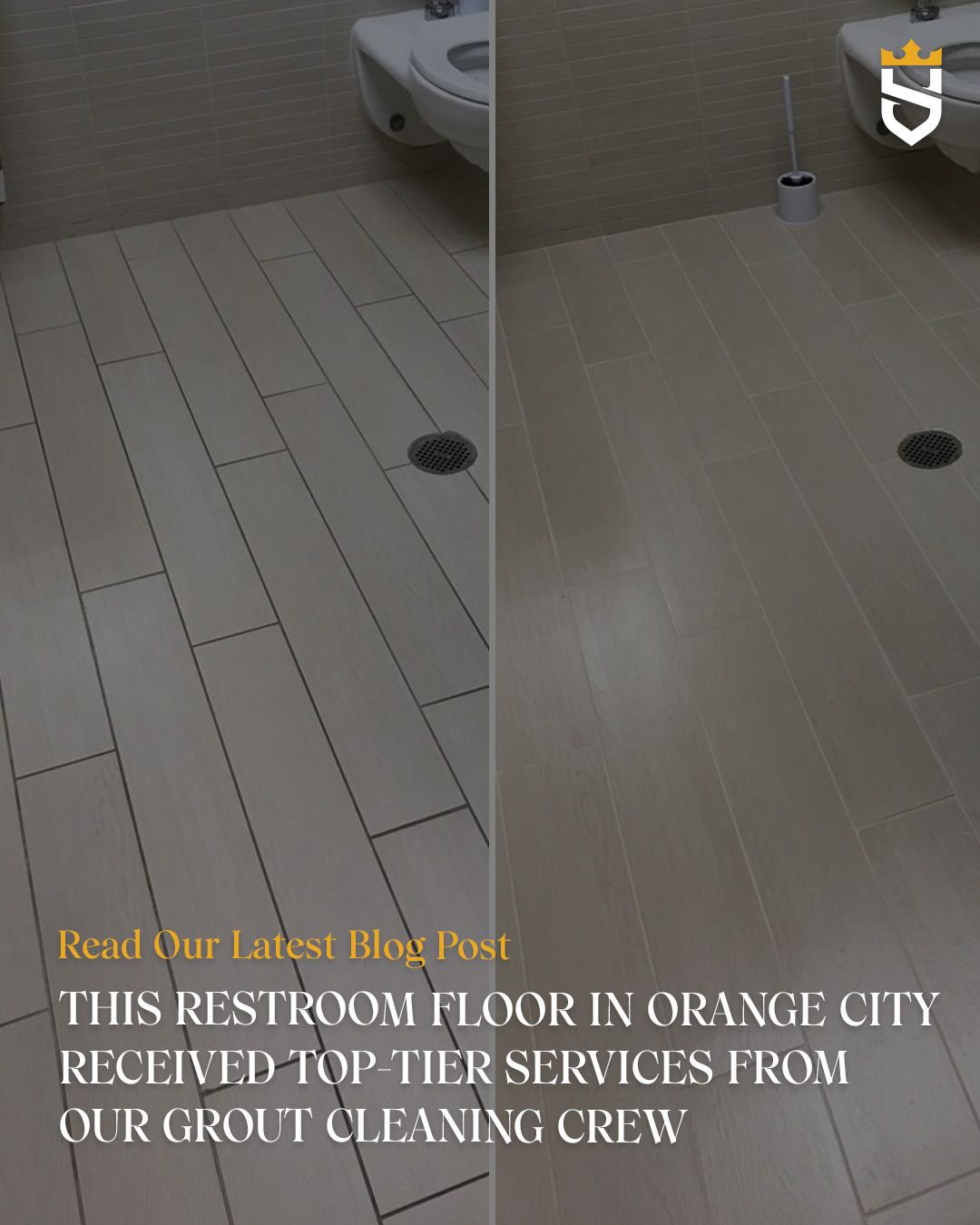 This Restroom Floor in Orange City Received Top-Tier Services from Our Grout Cleaning Crew